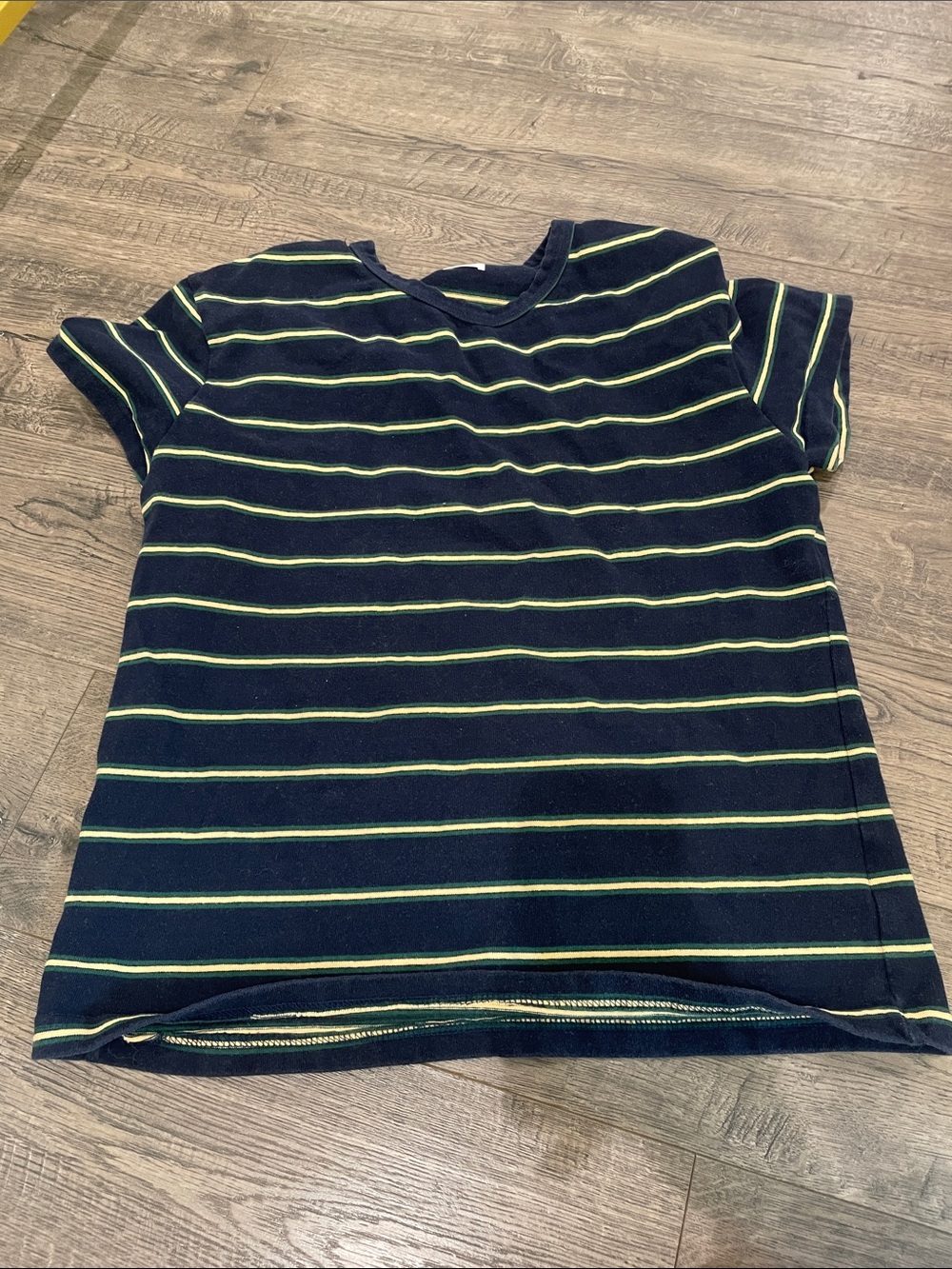 Parker Navy Tee with Bright Green Stripes